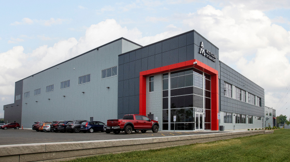 Photo of large industrial storefront